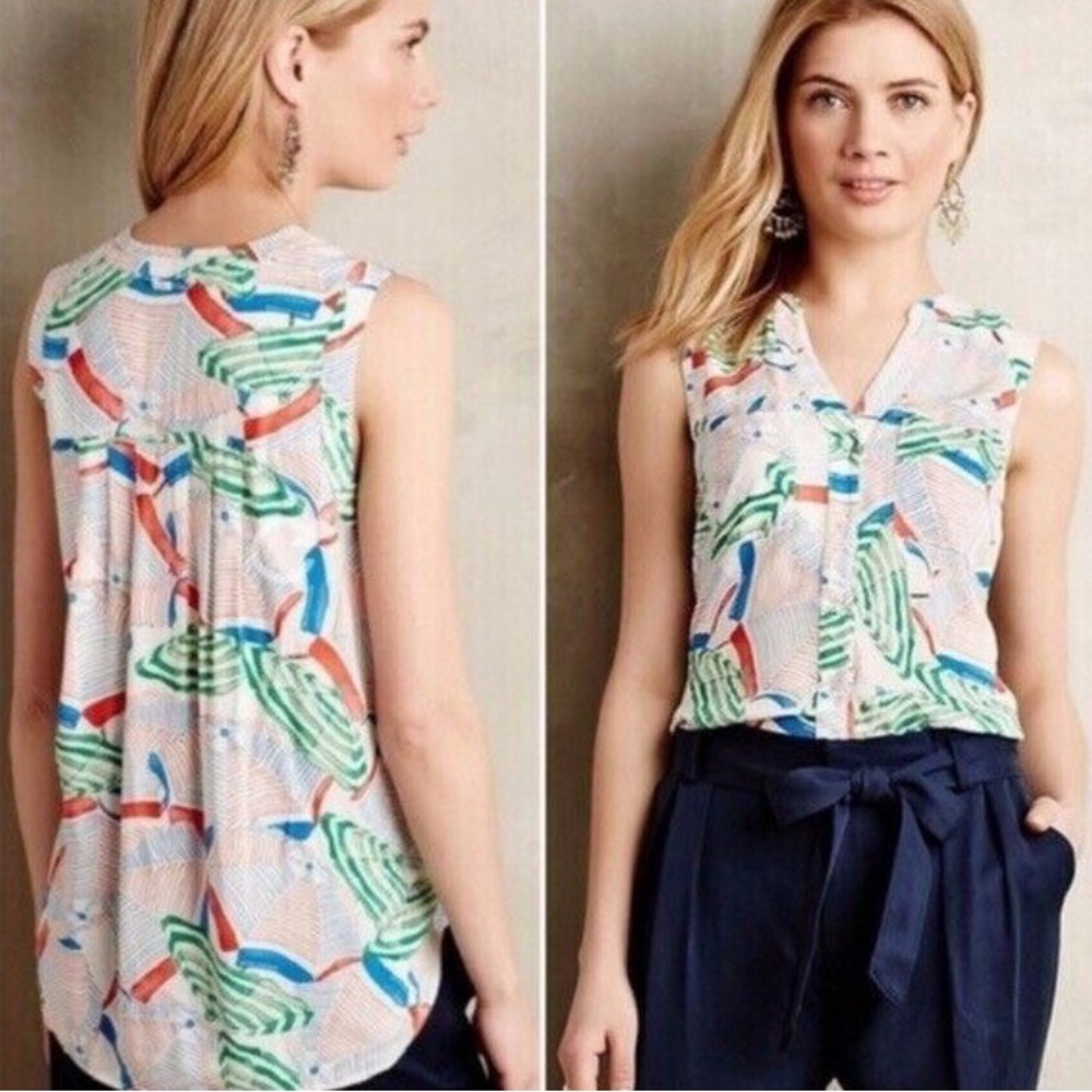 Anthropologie Maeve umbrella sleeveless top